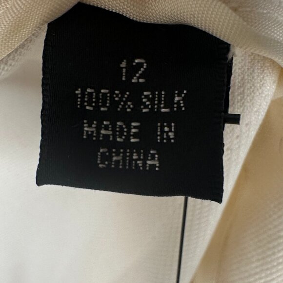 nwt VTG 100% SILK Slacks ivory dress pants size 12 Linda Allard Ellen Tracy - Picture 6 of 16